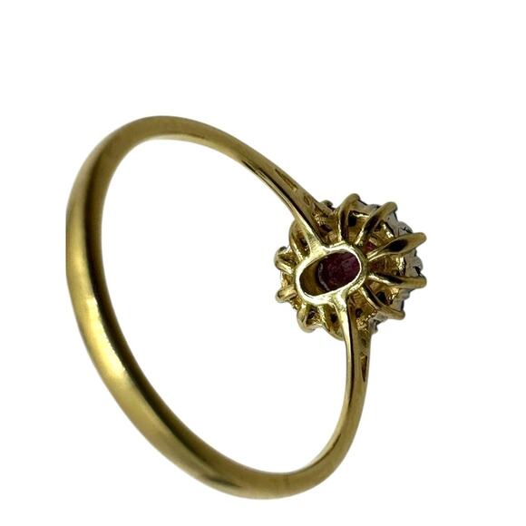 14K Yellow Gold & Treated Sapphire Oval with .24cttw Diamond Halo Ring (5363) - Picture 2 of 5